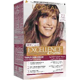Loreal Hair Color Excellence Creme Ash Blonde 7.1