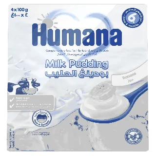 Humana Baby Ready Meal Milk Pudding Banana 4* 100 Gm 6C