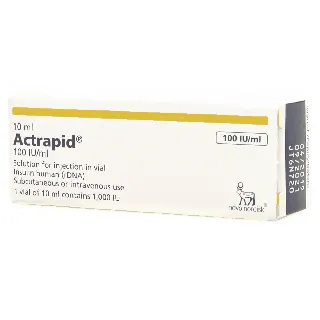 Actrapid 100 IU/ml Solution for Injection in Vial