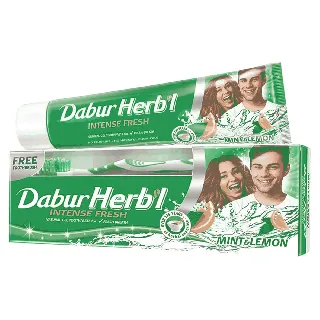 Dabur Herbal Tooth Paste Herbal Mint+ Lemon 150 Gm +Tb Offer